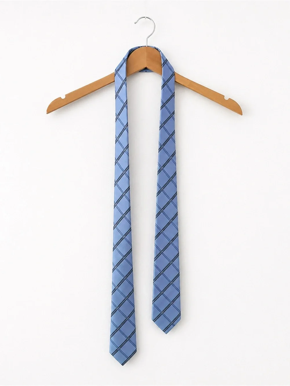 Banana Republic Plaid Silk Tie Men’s Tie Bel Air Blue Classic Business Wedding